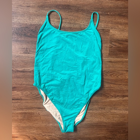J.CREW PLAYA NEWPORT SUPER-SCOOPBACK ONE-PIECE SWIMSUIT JADE size medium - Picture 2 of 5